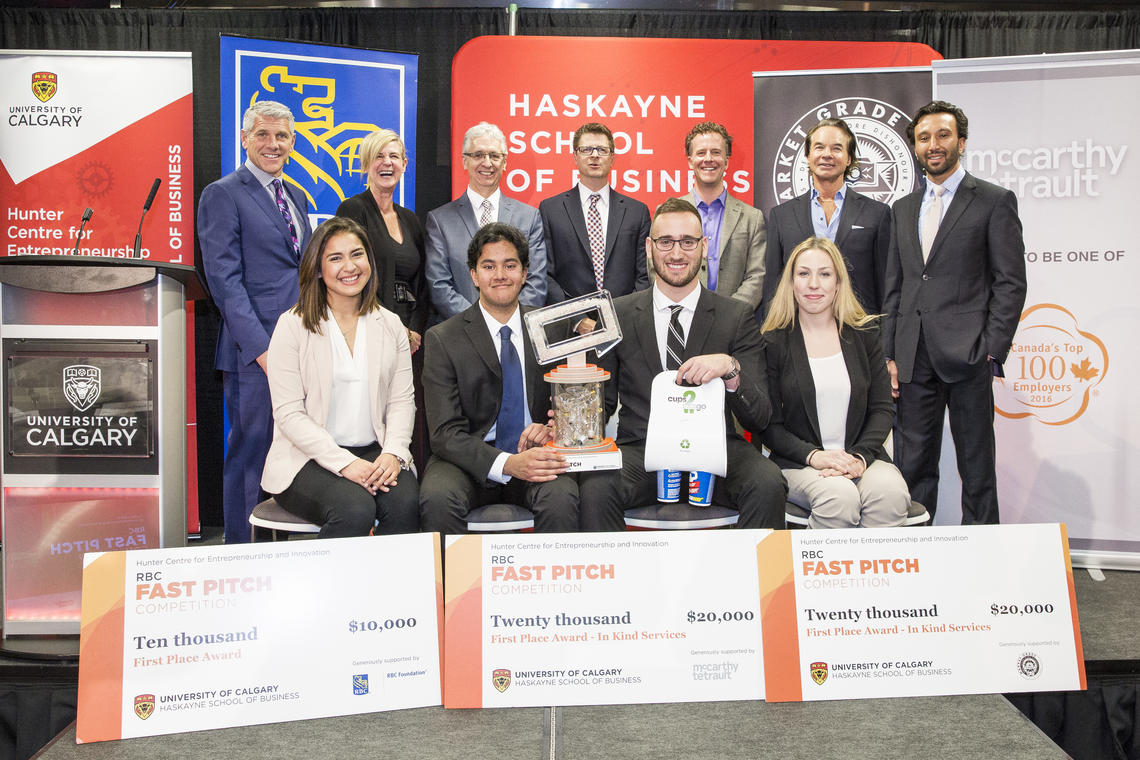 Cups2Go won first prize at the RBC Fast Pitch Competition hosted by the Hunter Centre for Entrepreneurship and Innovation on April 15.