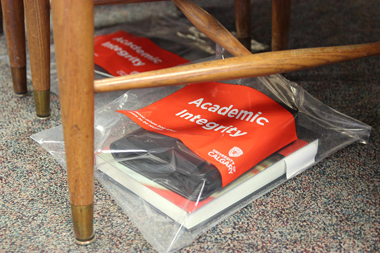 New academic integrity bags to store valuables during examinations.