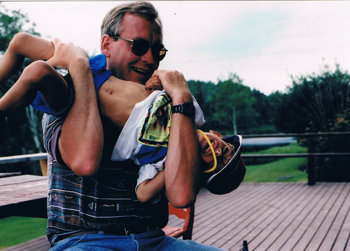 Kevin Vickers and Nicolas Corbeil in Miramichi, New Brunswick, in the summer of 1995.