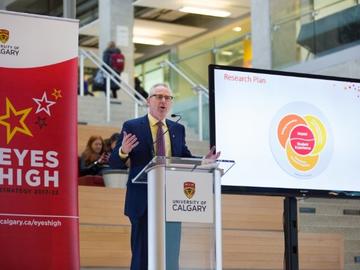 Released in February 2018, the refreshed Academic and Research Plans provide guidance to faculties, departments and units for their activities for the next five years. The plans will help the campus community achieve the ambitious goals set out in the Eyes High strategy 2017-22. The refreshed plans are based on an integrated model, one that acknowledges the connection between teaching, learning, and research. They are connected through the value propositions of student experience and impact, and share a com
