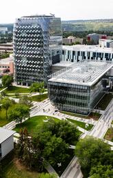 An aerial shot of UCalgary campus