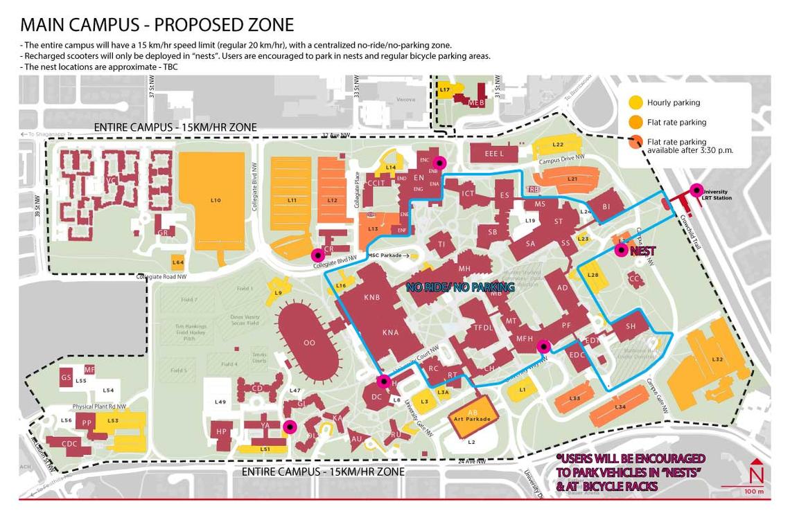 U Of C Map E-Scooters | Ancillary Services | University Of Calgary