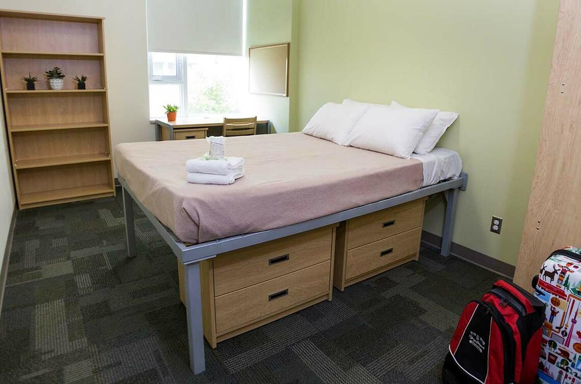 one bed dorm apartments at University of Calgary Yamnuska Hall