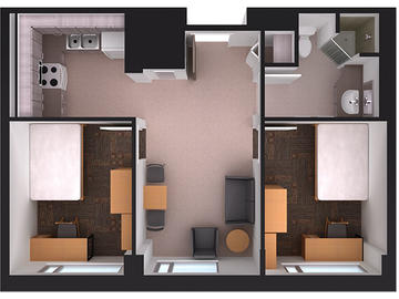 Crowsnest Hall two bedroom floor plan