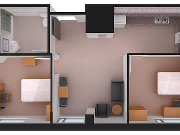 Crowsnest Hall accessible two bedroom floor plan