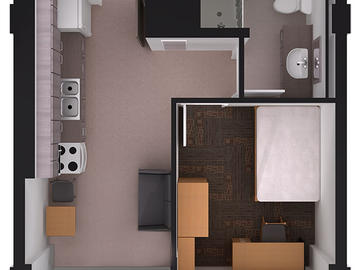 Crowsnest Hall 1 bedroom floor plan