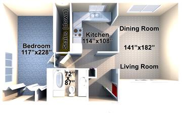 Family Housing one bedroom floor plan