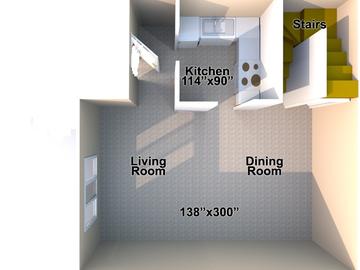 Family Housing two bedroom downstairs floor plan 
