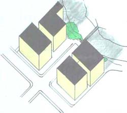 Maximum building height along river under current zoning.