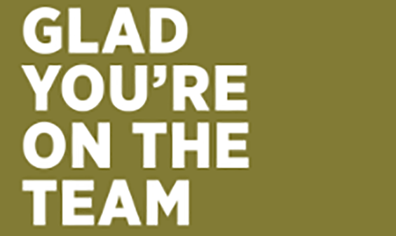 Glad you're on the team