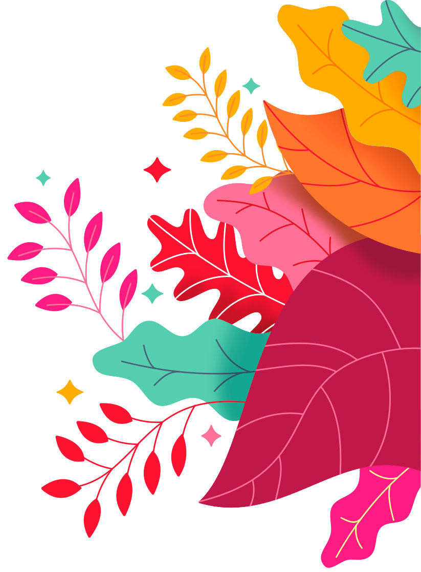 Colourful foliage illustration