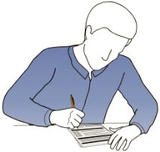Employee completing a WCB report