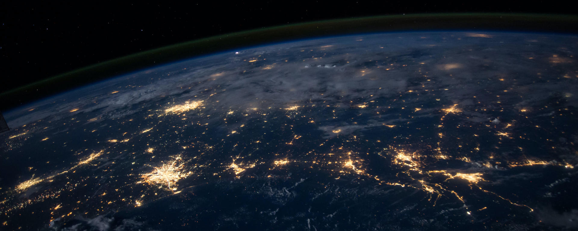 city lights on earth's surface at night