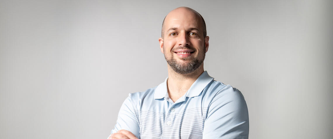 man looking at camera