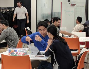 Students working on an idea