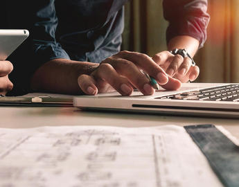 Students working