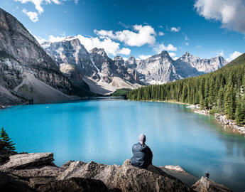Rocky Mountains and lake