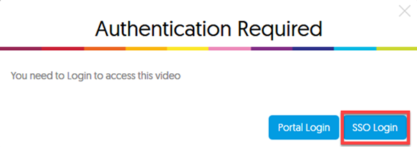 Authentication Required Screen, choose SSO Login button