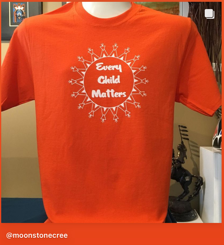 Orange Shirt Day t-shirt (ii’ taa’poh’to’p Indigenous UCalgary)