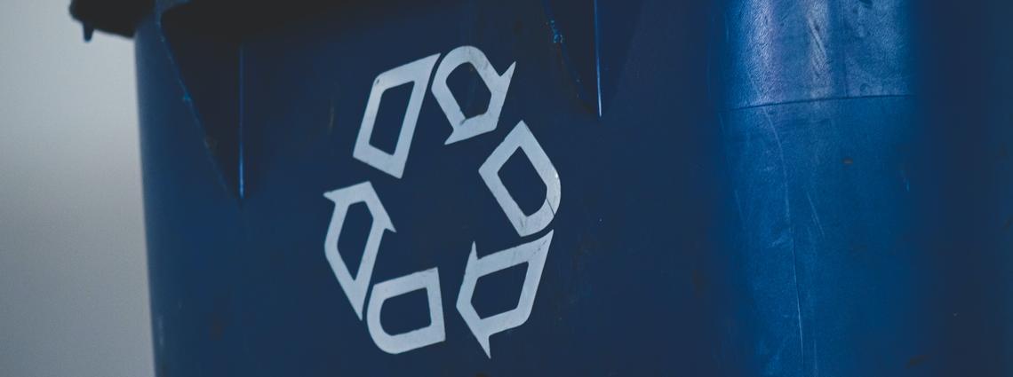 Decorative image: Recycle symbol on bin