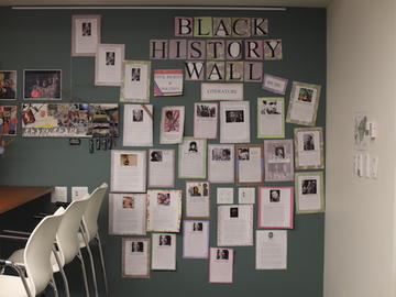 Black History Month wall in our kitchen