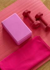 exercise equipment resting on a mat