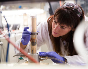 A UCalgary researcher works in her lab
