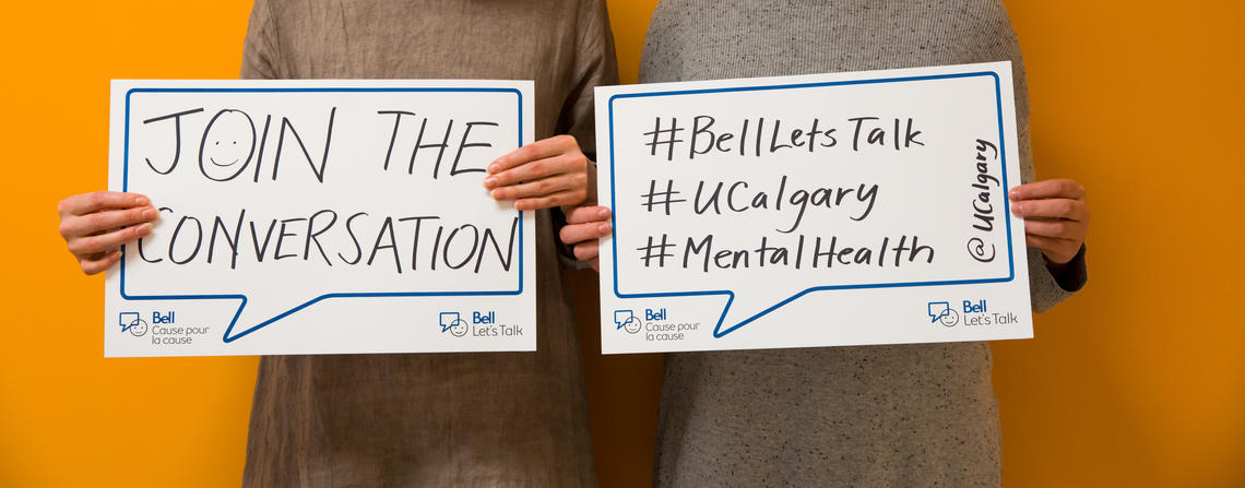 Bell Let's Talk Day will hit 128 campuses across Canada on Jan. 31, 2018, representing a student population of more than a million. With the touch a button, you can join the conversation and talk about mental health. Photo by Riley Brandt, University of Calgary