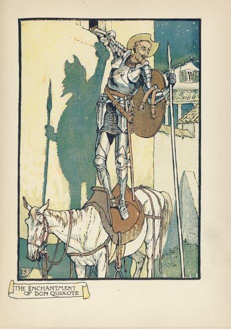 Walter Crane's 1909 painting, The Enchantment of Don Quixote.