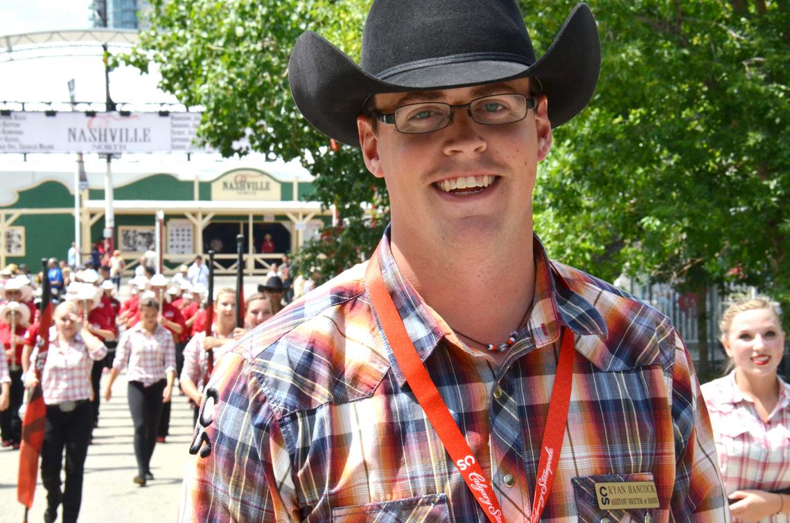 Ryan Hancock in his previous role with the Calgary Stampede as assistant director of bands. 