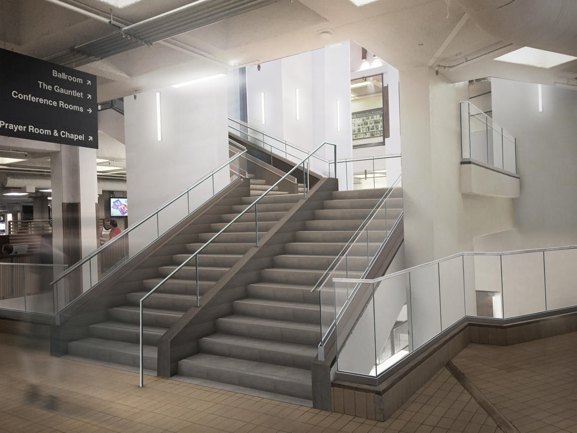 Plans include an overall improvement to the route to the third floor of MacEwan Hall.