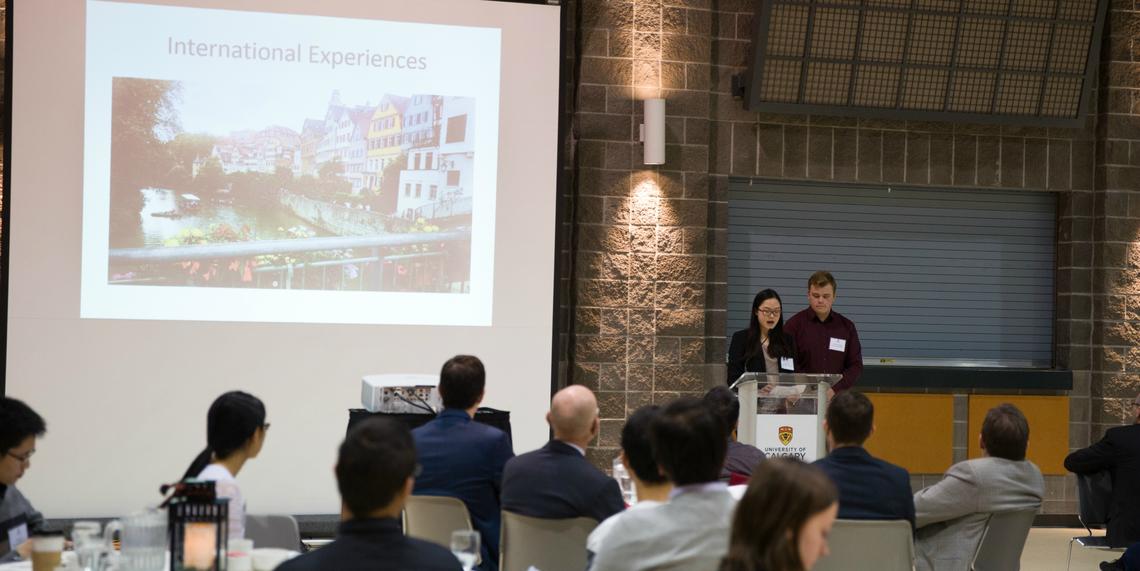 Jonathan Hodges and Meiting Lai present their experience with the summer program in Stuttgart, Germany. 