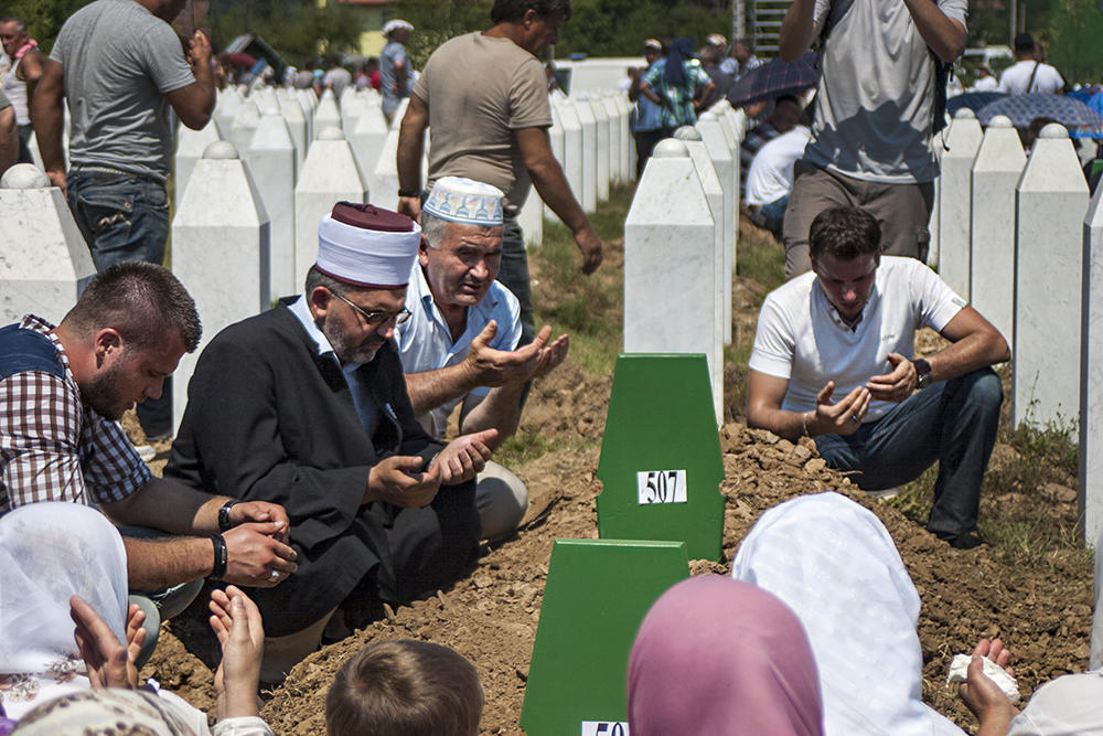 Mourners gather in Srebrenica, Bosnia and Herzegovina. 
