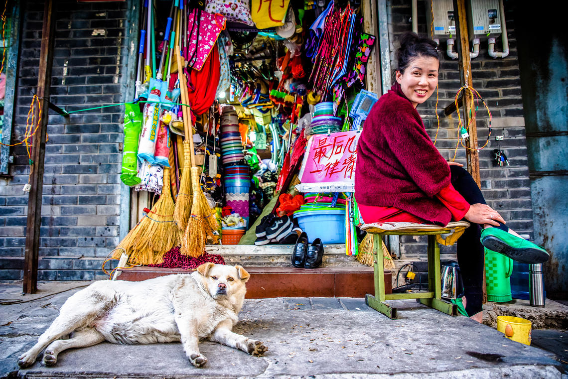 University of Calgary student Jessica Wry won an honourable mention for her shot, Minding the Shop, taken in Beijing, China. 
