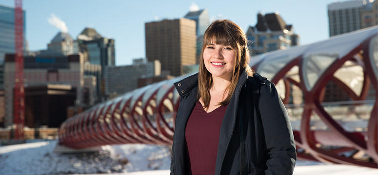 Maria Granados is complementing her bachelor’s degree with the Certificate in Sustainability Studies. As part of the first core course, she worked with classmates from varying disciplines and Calgary Economic Development to develop a plan for converting vacant offices into a multi-use arts space. 