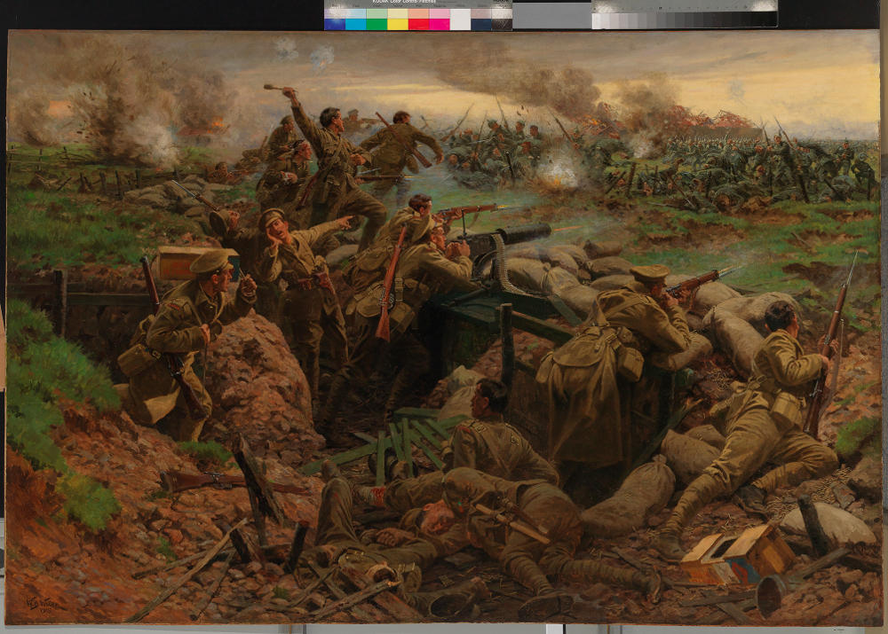 The Second Battle of Ypres (Frezenberg) by artist William Barnes Wollen, 1915. 