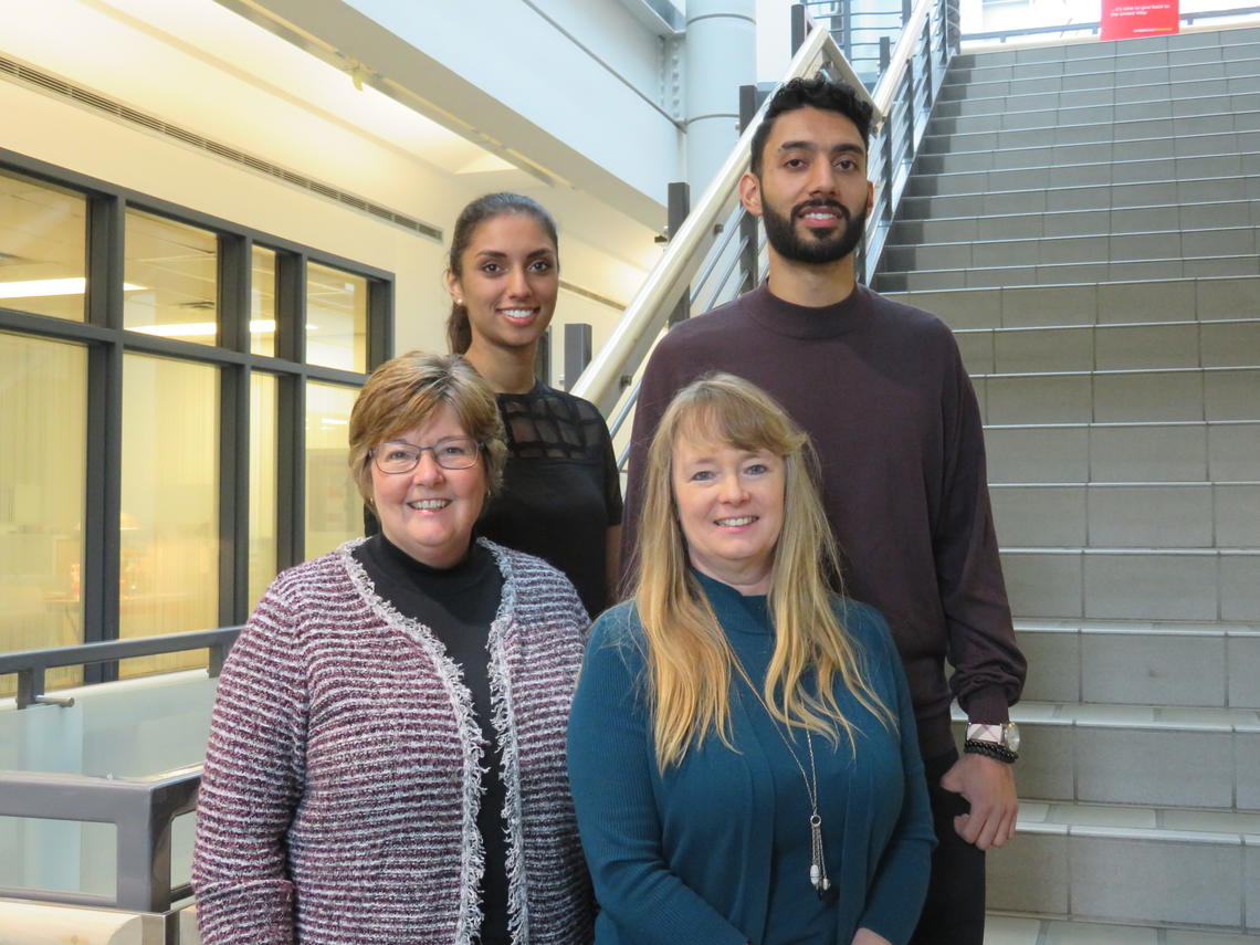 Kathryn King-Shier, bottom left, with research co-ordinator Pam Leblanc, bottom right, and former research assistants Jasmine Johal and Vikram Johal. 