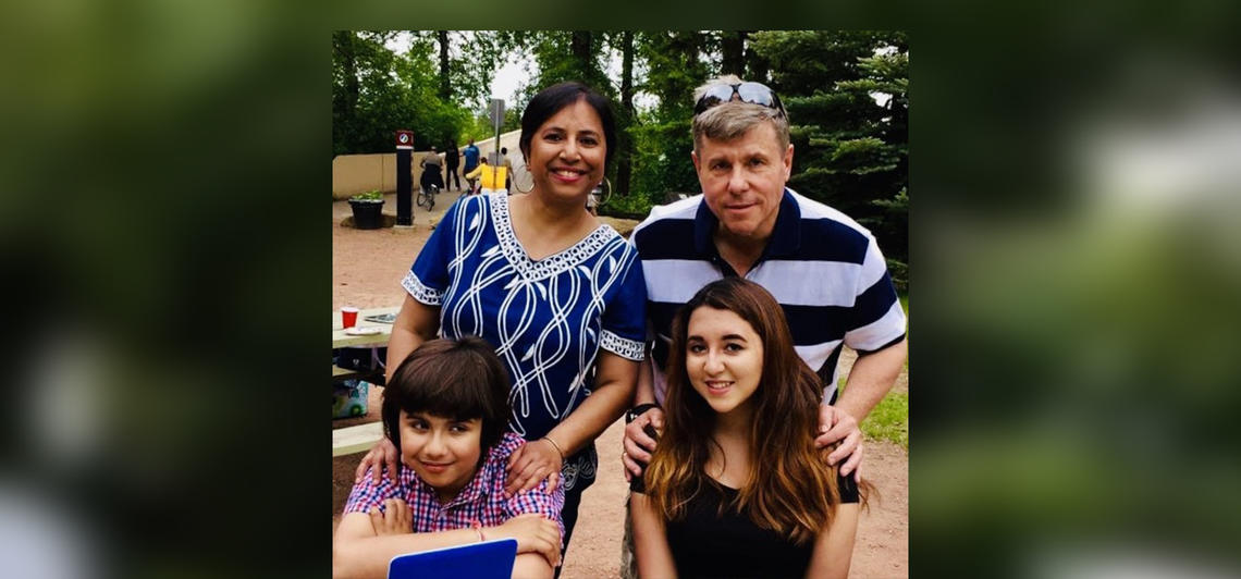 Parents Dr. Mousumee Dutta and Dr. Ian Holloway with son Ishaan and daughter Mohana.