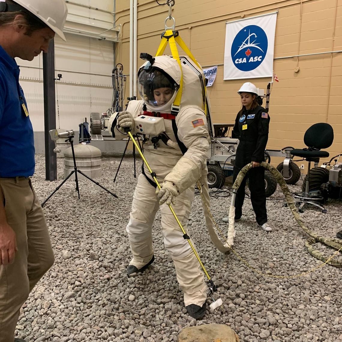 Nadia in Montreal, for extravehicular activity (EVA) training with the Canadian Space Agency (CSA)