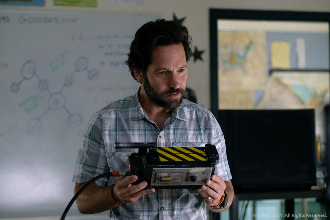Actor Paul Rudd as Gary Grooberson in Ghostbusters: Afterlife.