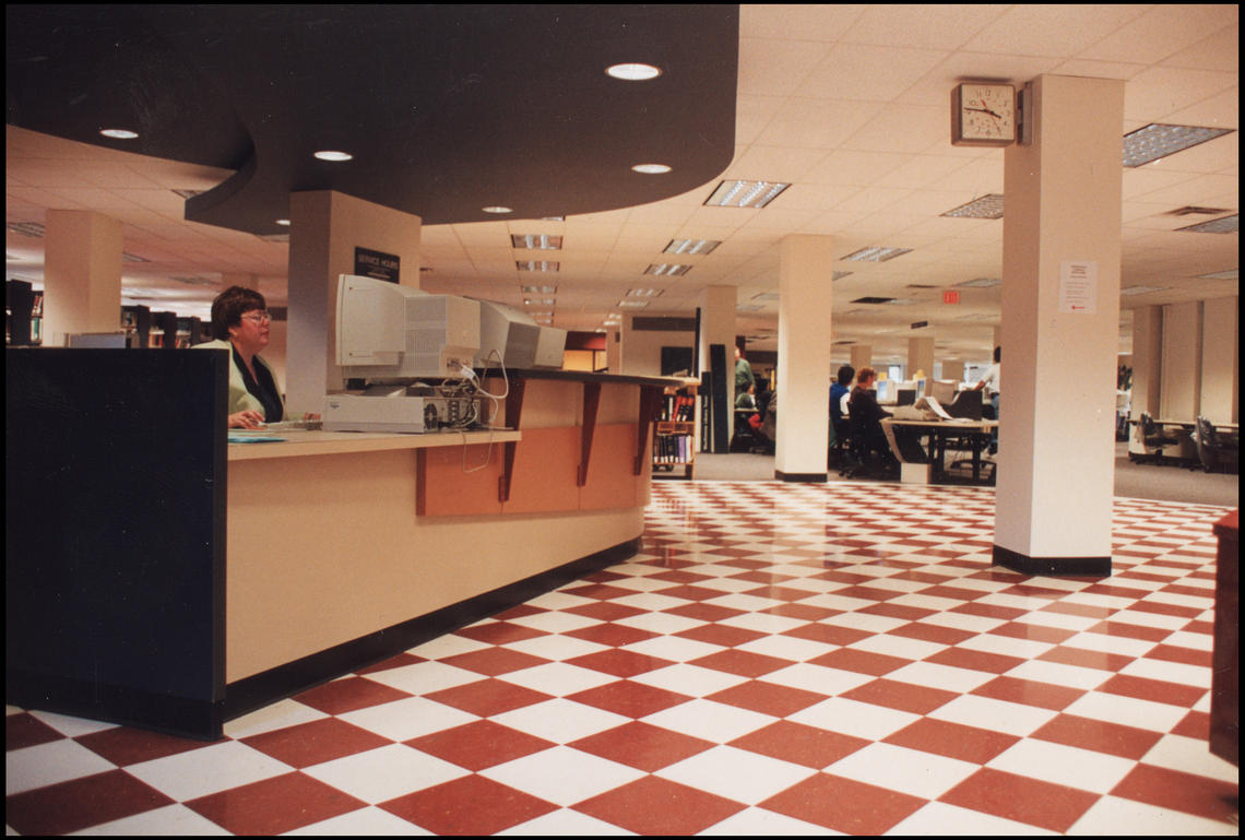 : From card catalogues to bright checkerboard tiles, photos from the UCalgary archives show MacKimmie Block in its former glory