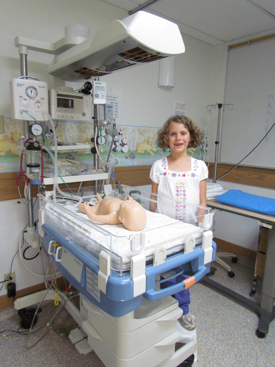 Young girl in paediatric unit