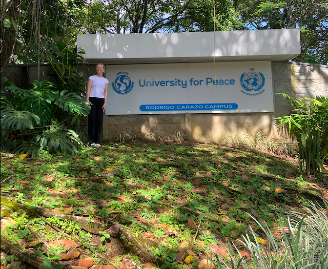 Mary Elizabeth Smales at the University for Peace during internship.