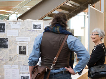 Killam Predoctoral Laureate Benjamin Blyth, English (left) discussing his research on Shakespeare