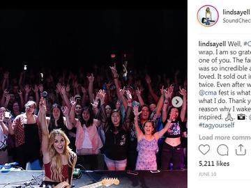Lindsay has held her own Fan Fest Party for the last several years at CMA Fan Fest in Nashville. This one sold out and they needed to find a larger venue. June 2018