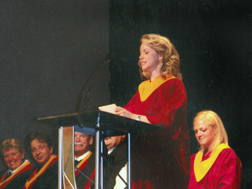 Lindsay giving the Valedictorian speech