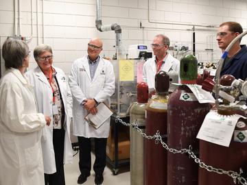 Many faculties rely heavily on health and safety for day-to-day work and learning. Dr. Josephine Hill, Dr. Dru Marshall, Mike Leaist, Dr. Anders Nygren and PhD candidate Ross Arnold took a tour of the engineering to witness it firsthand.