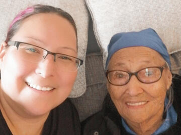 Cindy Myo with her kokom (grandmother) Clara Myo
