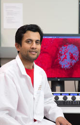 University of Calgary's Mokarram Hossain says his research, if successful, could lead to a new treatment for  colorectal cancer liver metastasis that could be used alongside chemotherapy and immunotherapy. Photo by Riley Brandt, University of Calgary 