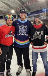 Skaters at Pride event at Oval
